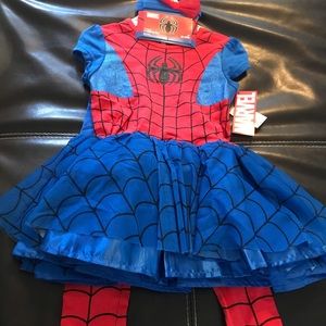 NWT Marvel Spidey dress and legging girls set